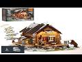 FUNWHOLE Hunting Cabin Lighting Building Bricks Set Retro Wooden Cabin LED Light