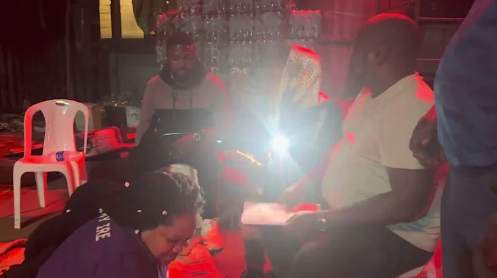 Toyin Abraham Ajeyemi and Bayo Tijani on the set of Ijakumo