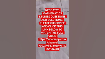 NECO MATHEMATICS QUESTIONS AND ANSWERS. #education #maths @estimatoradetunji