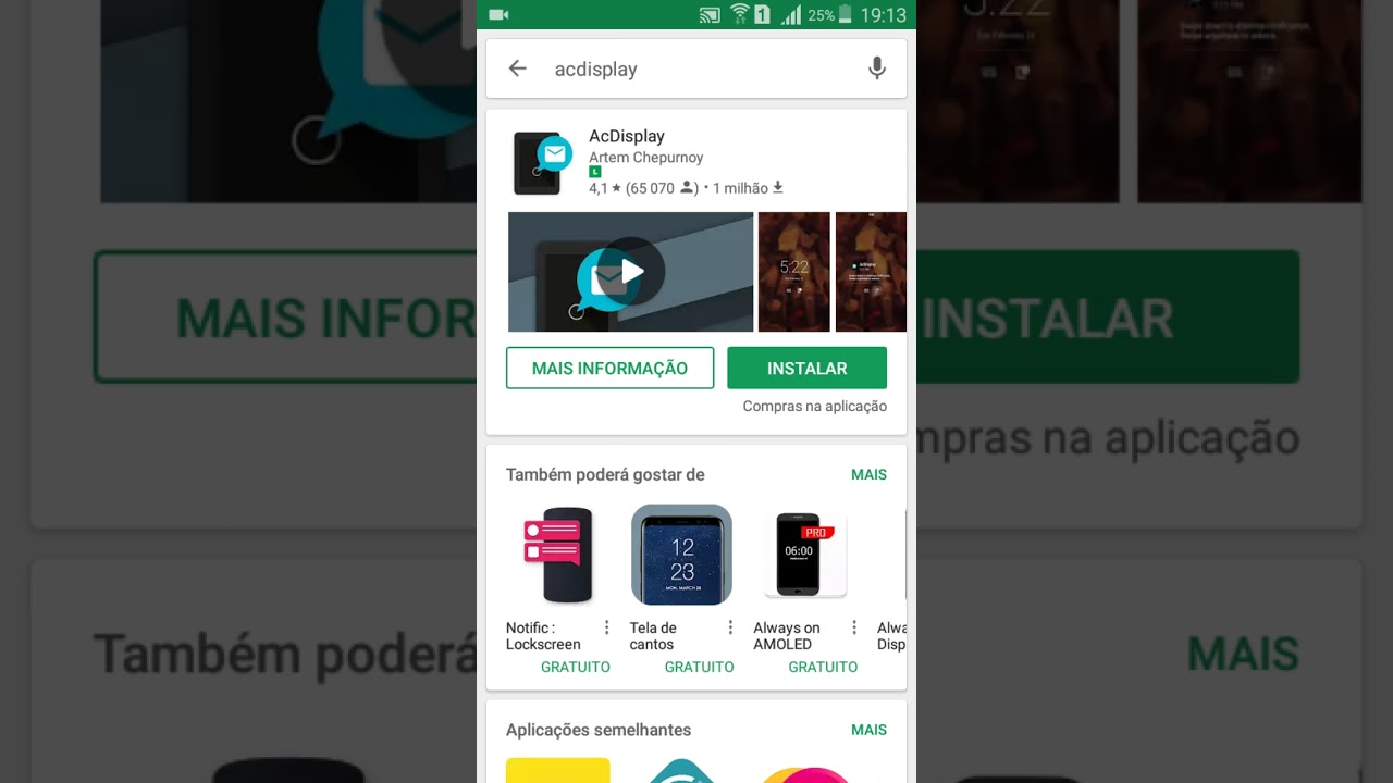 AcDisplay app para ativar o sensor do seu celular