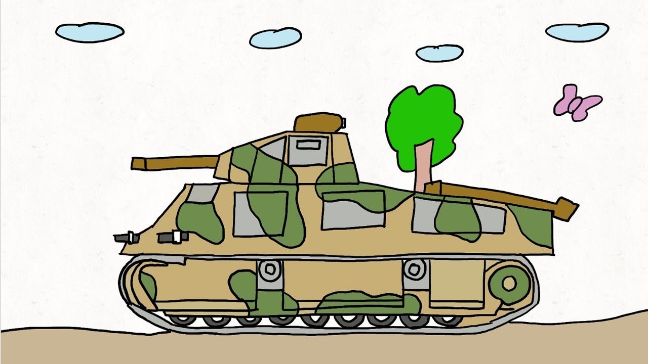 Cách vẽ xe tăng đại chiến đơn giản để làm phim hoạt hình xe tăng - draw  tanks for animation - YouTube