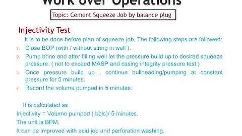 Workover cement squeeze