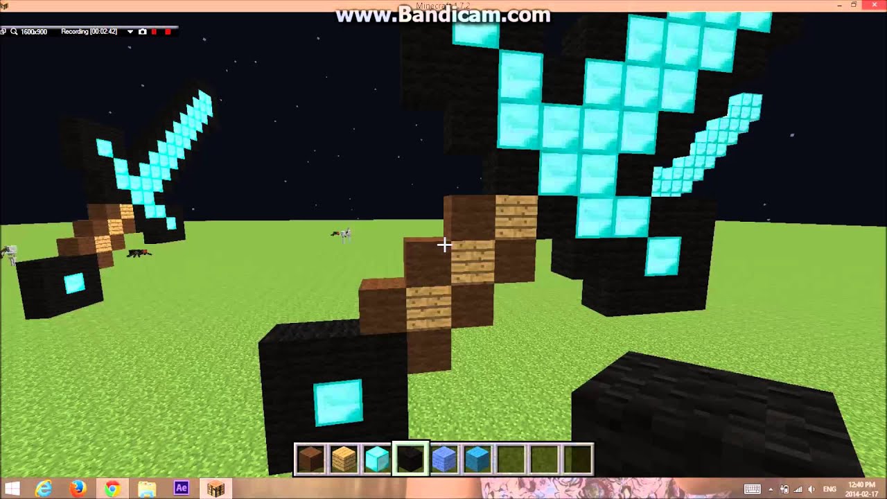 How to make a diamond sword pixel art - YouTube