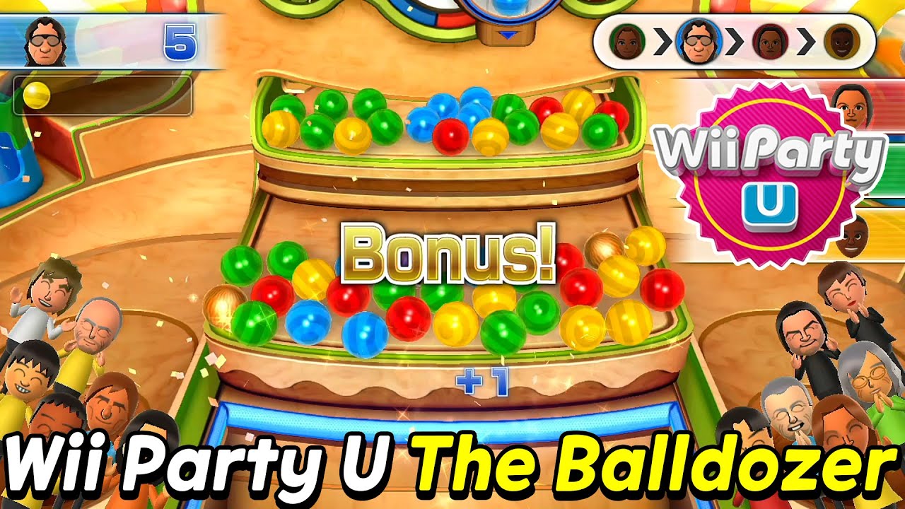 Wii Party U The Balldozer gameplay Bret Hart Vs Yuehua Vs Araceli Vs Jeff | AlexGamingTV | Wii U