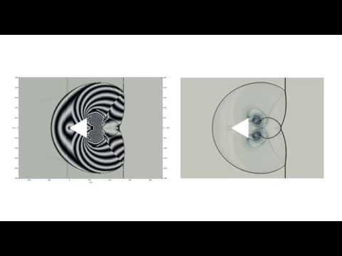 Numerical interferogram and Schlieren of shock wave diffraction over a finite wedge