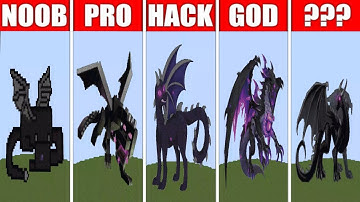 Pixel Art (NOOB vs PRO vs HACKER vs GOD) Ender Dragon in minecraft