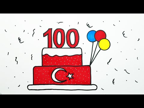 Cumhuriyet 100.yıl Resmi Pasta Çizimi  | 29 Ekim Resmi