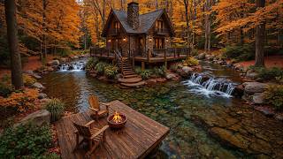 Cozy Autumn Piano Music & Campfire 🍂🎹 Riverside Ambience for Relaxation, Focus & Sleep screenshot 4