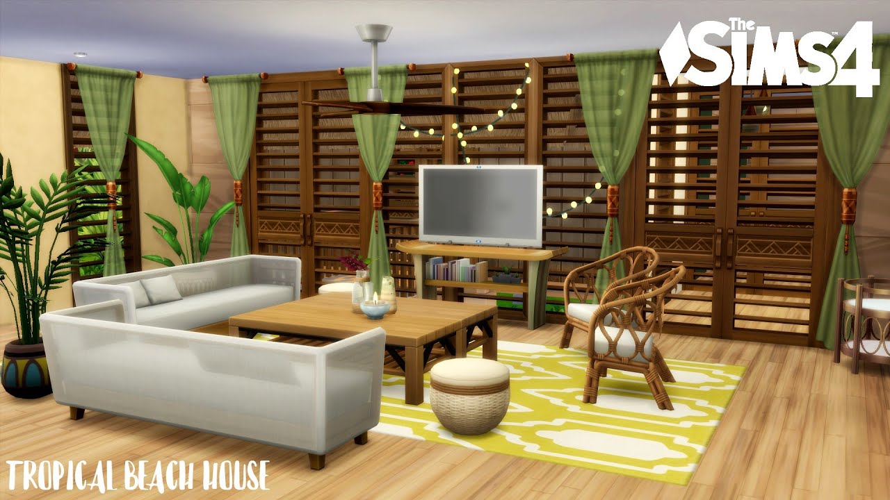 THE SIMS 4 / Tropical Beach House / No CC / Stop motion - YouTube