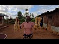 Village life Africa 🌍 planting fruit 🍓🍑 trees, cooking cow hooves soup and cassava 