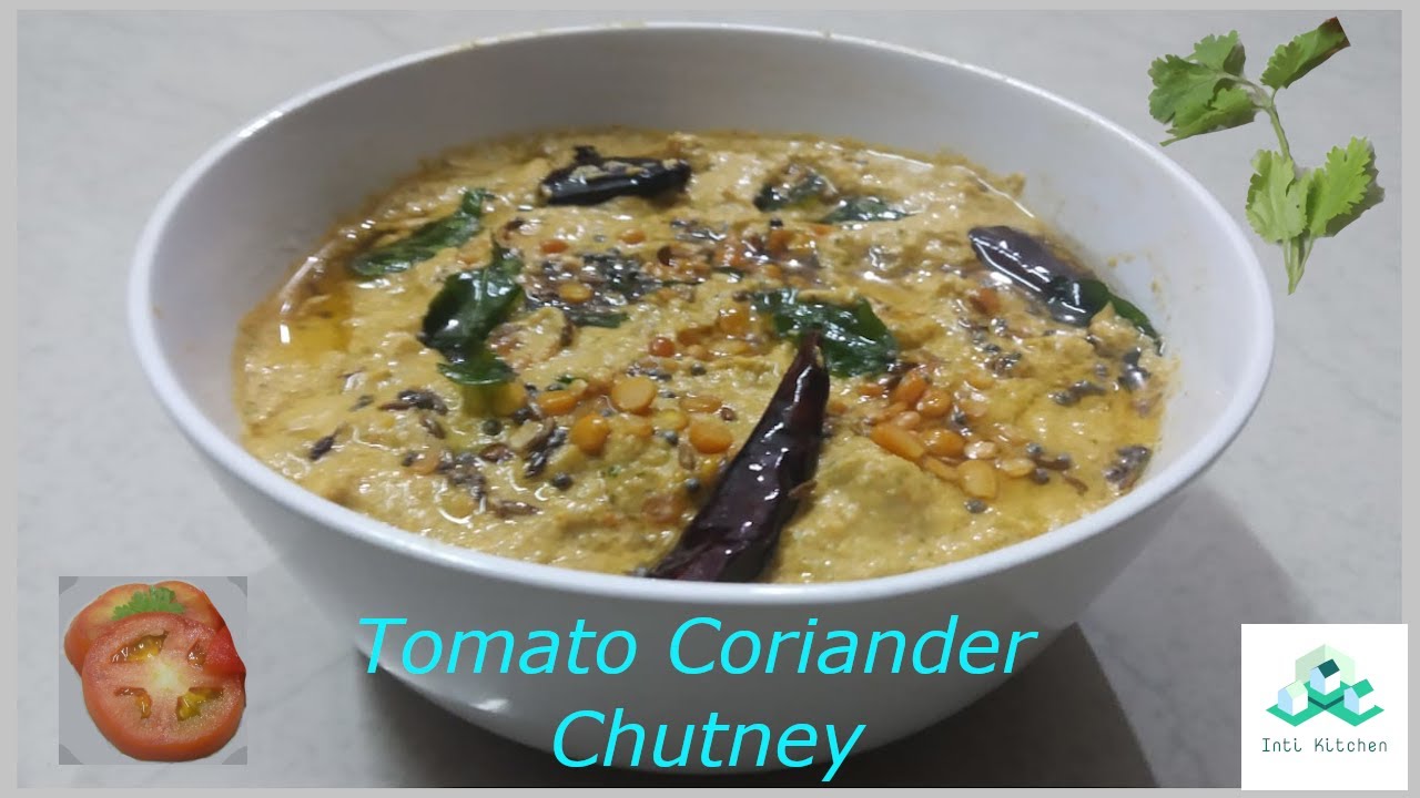 Tomato Coriander Chutney Tomato Kothimeera Chutney English