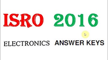 Answer Key - ISRO 2016 Electronics (www.SatishKashyap.com)