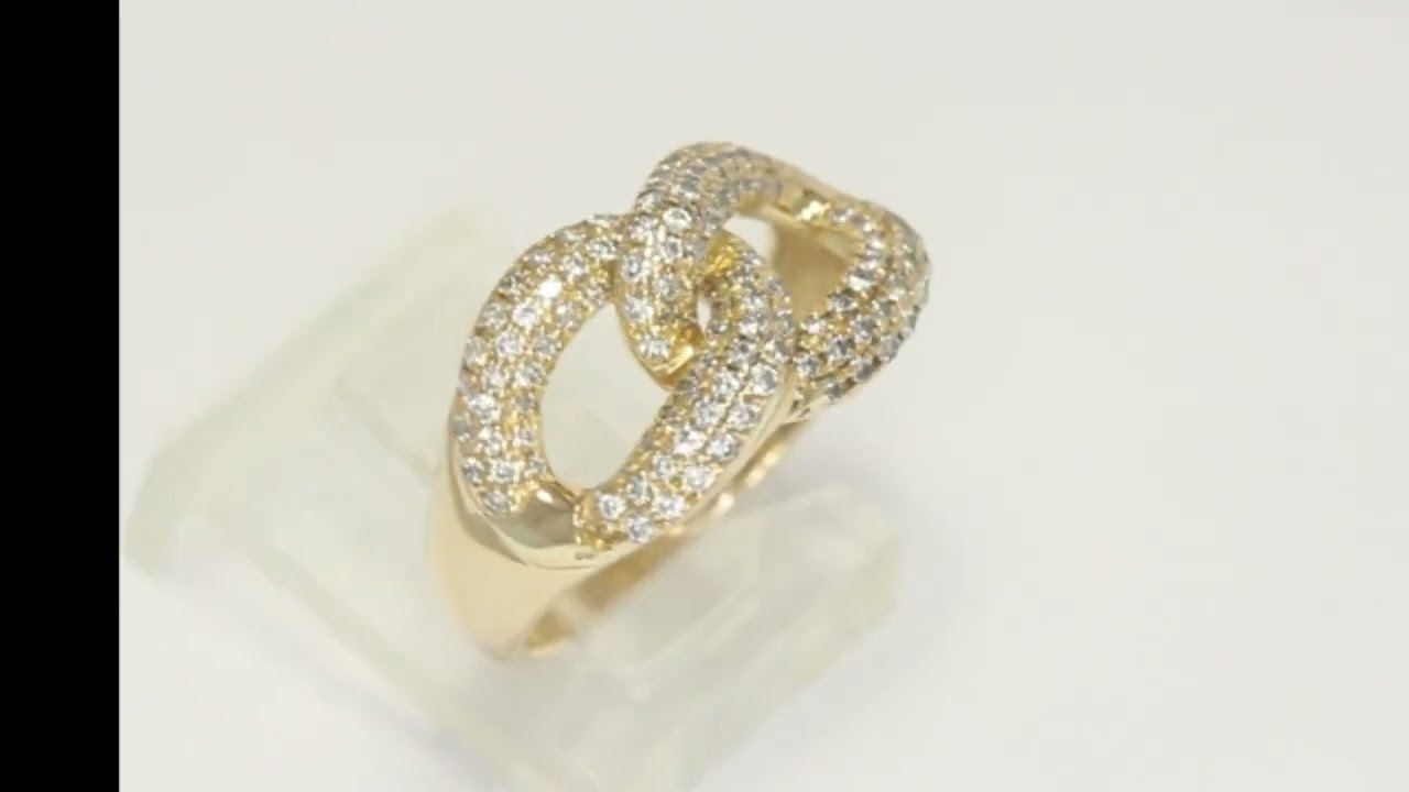 H Color Diamond Chain Link Ring .40CT 14K Rose Gold Size 5 1/4 - 31778