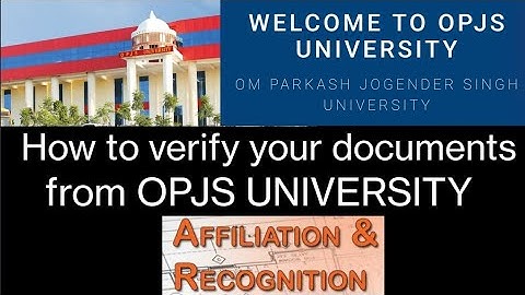 OPJS UNIVERSITY CHURU! How to verify your documents from OPJS UNIVERSITY CHURU RAJASTHAN! APPROVALS