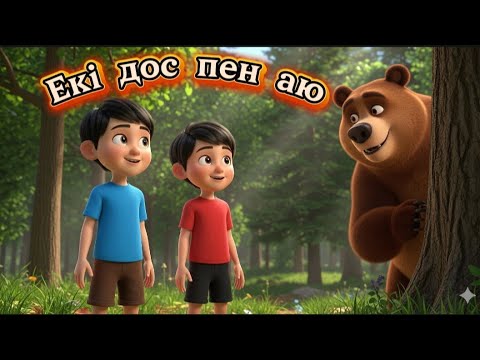 Екі дос пен Аю / Қазақша мультфильм / Ертегілер #қазақшамультфильм #ертегілер #балаларарнасы