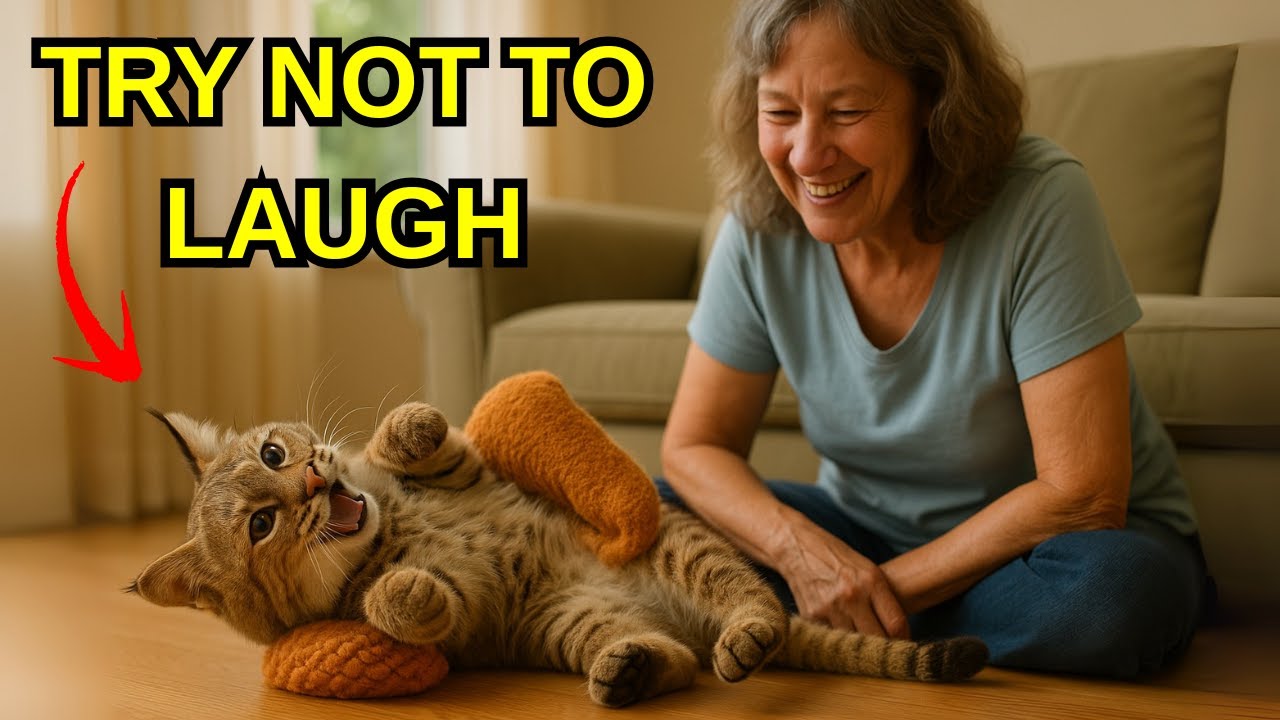 rescued bobcat rolls around like a playful kid—TRY NOT TO SMILE watching him