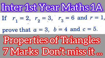 Inter 1st Year Maths 1A properties of Triangles in telugu@maths naresh eclass