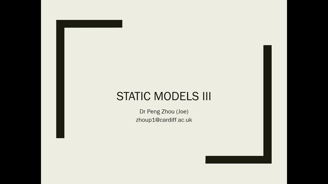 BS2549 Macroeconomic Theory L1.3: Static Models III
