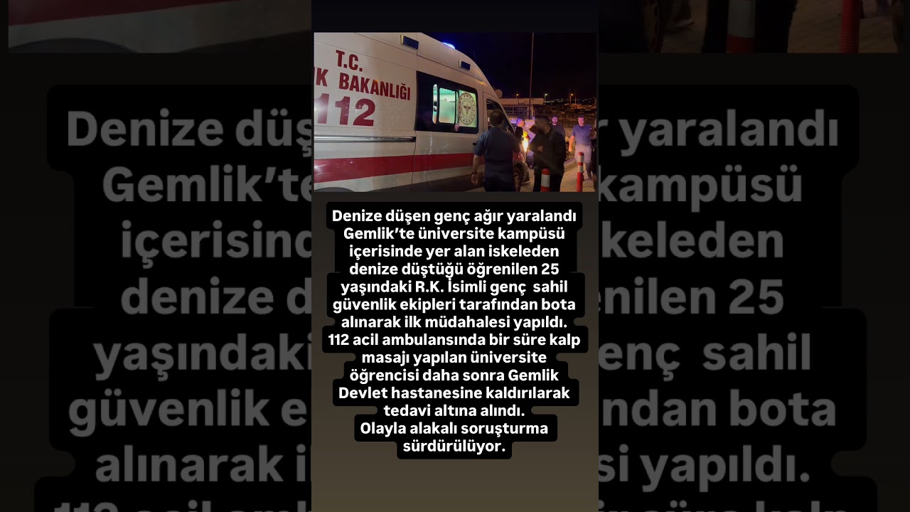 Gemlik’te Denize düşen genç yaralandı…