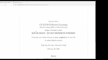 CS-E4740 Welcome and Course Logistics