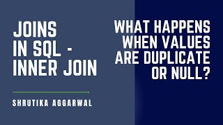 Joins in SQL - Inner Join | What happens when values are Duplicate or Null?