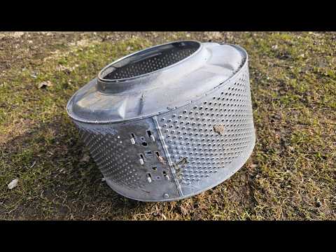 A 50 year old welder's brilliant idea from an old washing machine drum.