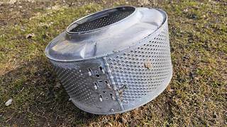 A 50 year old welder's brilliant idea from an old washing machine drum.