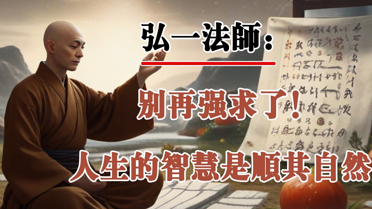 弘一法師：别再强求了！人生的智慧，就是学会“顺其自然”！