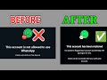This account is not allowed to use WhatsApp: solved