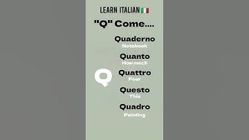 Q come | Simple way of Learning Italian | Learn Italian Easy Way  #learningitalian