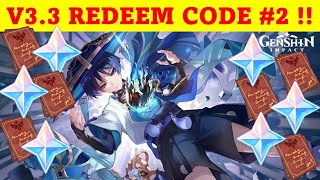 V3.3 Redeem Code #2: XBRSDNF6BP4R | 60 Primogems 5 Adventurer's Experience | Genshin Impact V3.3 Redeem Code #2: XBRSDNF6BP4R | 60 Primogems 5 Adventurer's Experience | Genshin Impact