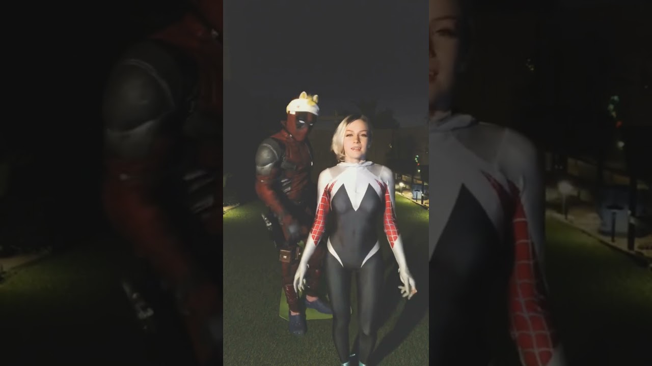 Deadpool SpiderGwen#deadpool #spidergwen #meditation #yoga #spiderman #4k #shorts #cosplay #marvel