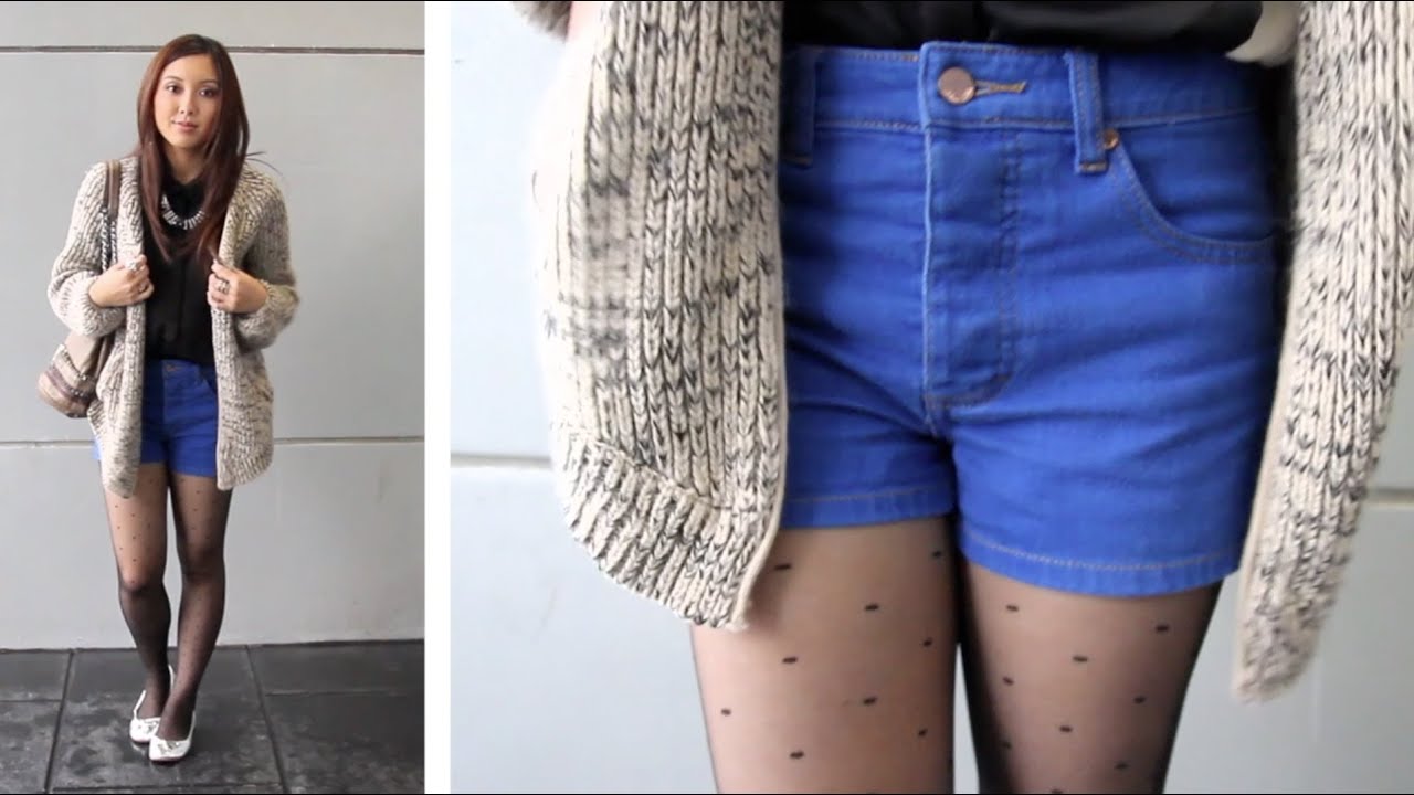 OOTD - Denim shorts and Tights 