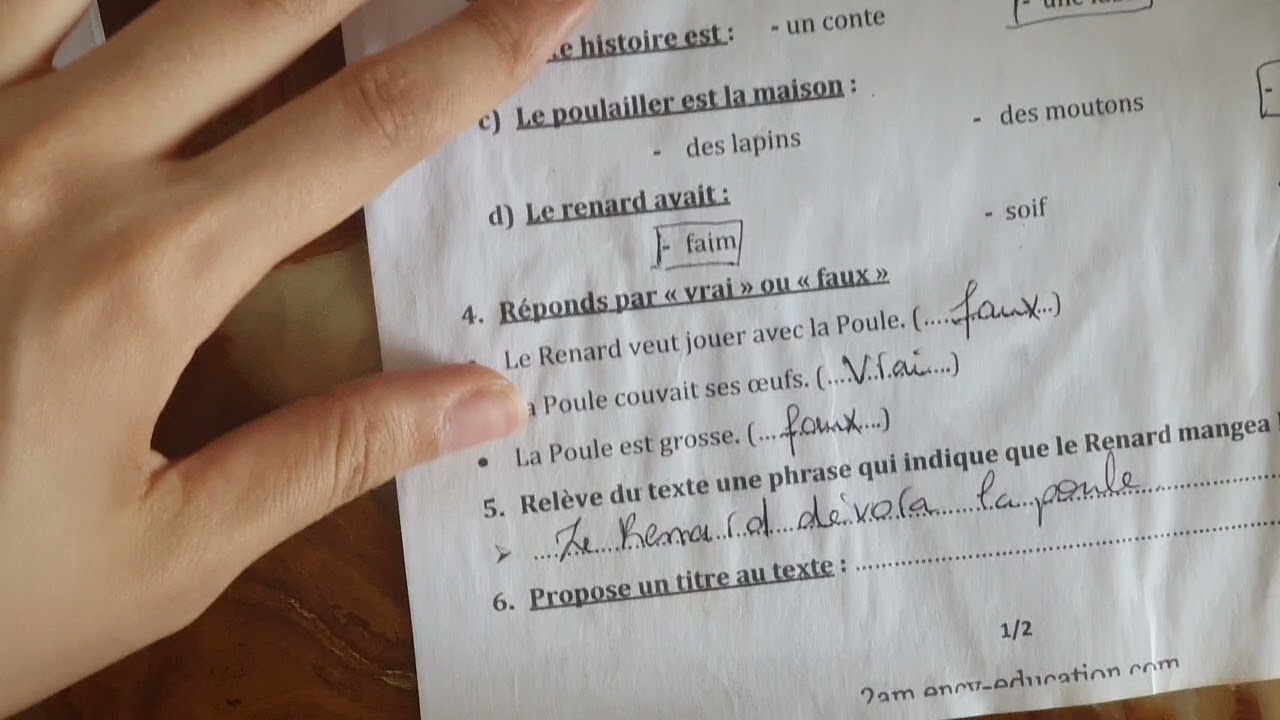 اختبار الفصل الأول لغة فرنسية سنة ثانية متوسط.