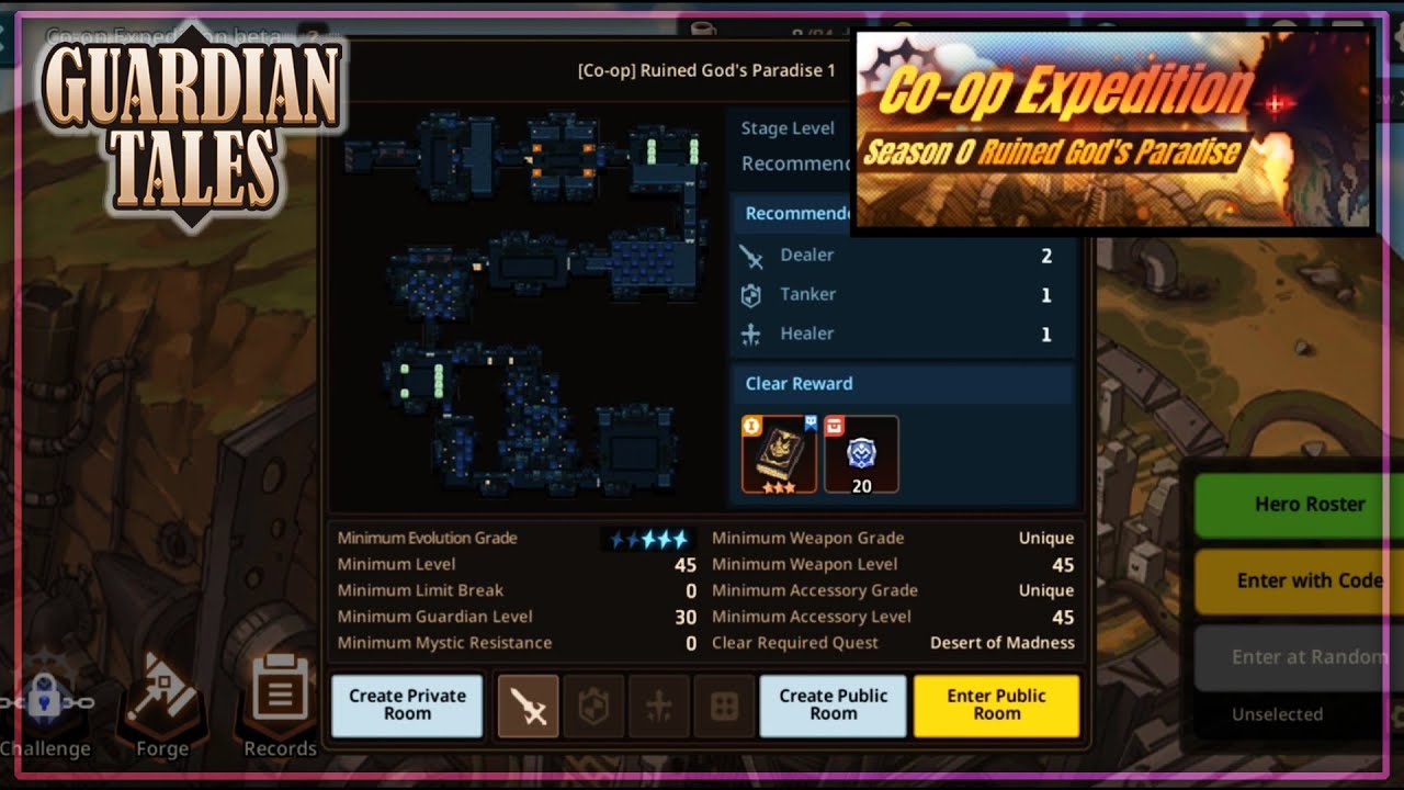 Coop Expedition Stage 1 Guardian tales YouTube