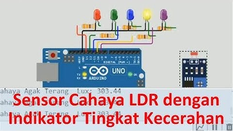 Arduino Sensor Cahaya LDR Lima Indikator Kecerahan Program WOKWI Tutorial DIY @tptumetro