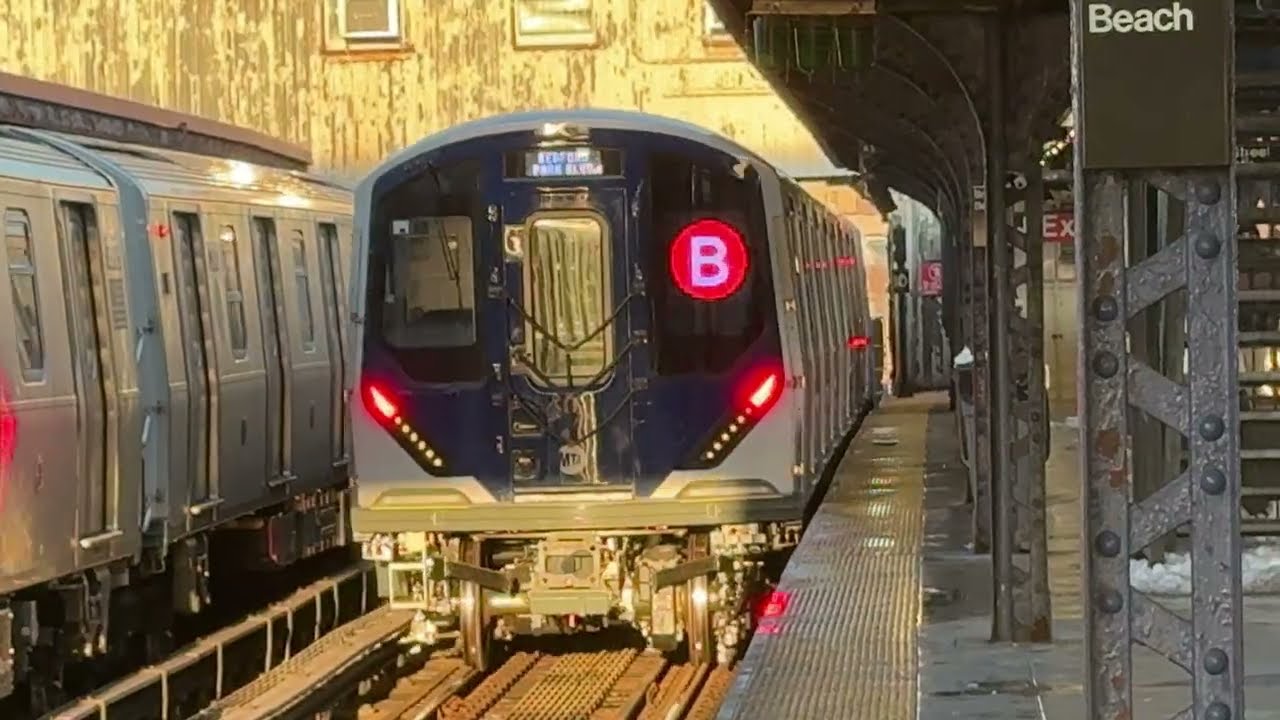 MTA NYCT: NEWEST R211A! R211A #3710-3714 + 3684-3680 Departing Brighton Beach Station On The B Line 