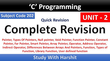 Unit - 2 C Programming | BCA 2nd Semister | CCSU | BCA 202 Complete Revision