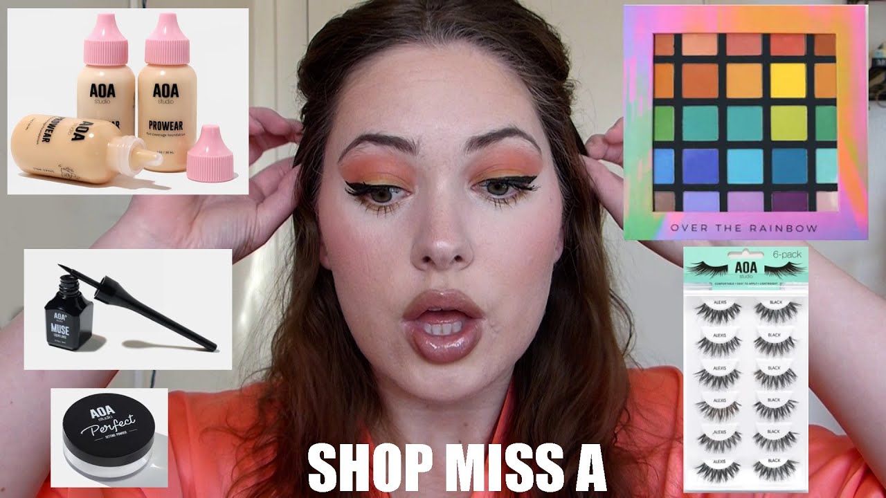 Full Face of SHOP MISS A $1 Makeup!! (acne prone skin)