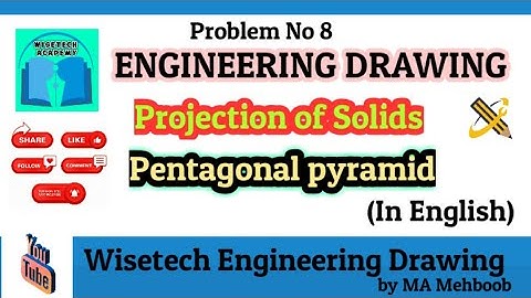 Projection of Solids/PENTAGONAL PYRAMID ( English )