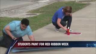 Students Paint for Red Ribbon Week