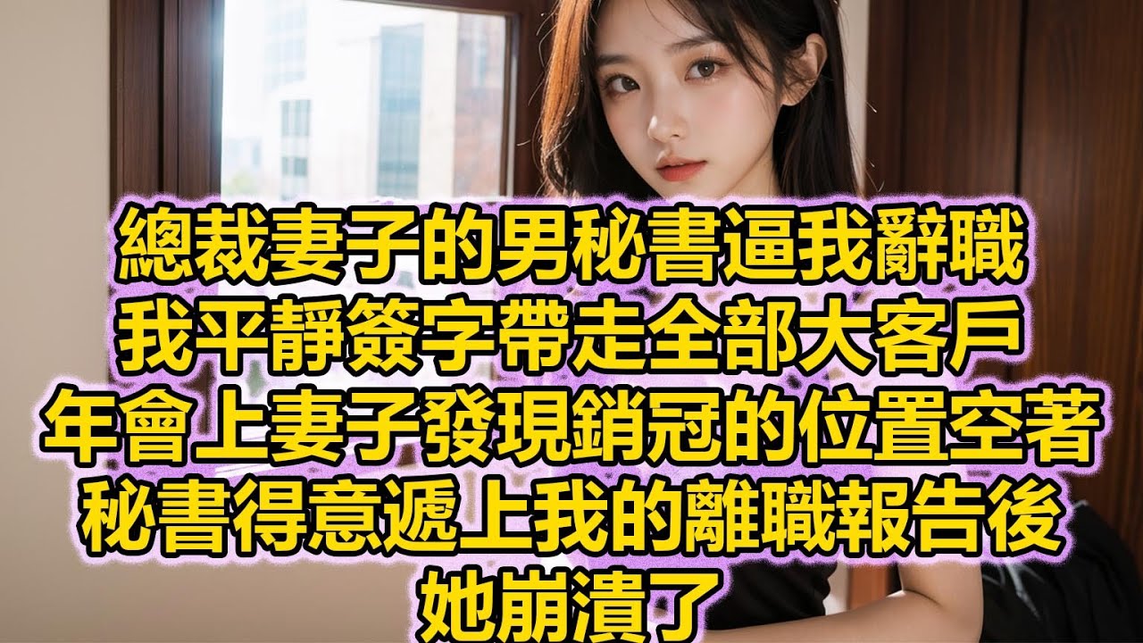 總裁妻子的男秘書逼我辭職，我平靜簽字帶走全部大客戶，年會上妻子發現銷冠的位置空著，秘書得意遞上我的離職報告後，她崩潰了