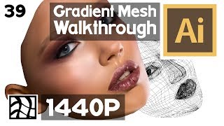 Gradient Mesh Advanced Tutorial - Learn Realistic Drawing (Adobe Illustrator) - Mouth (Episode 39)