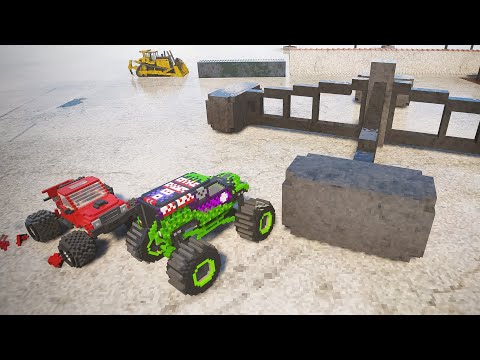 Large Spinner vs Monster Trucks | Teardown
