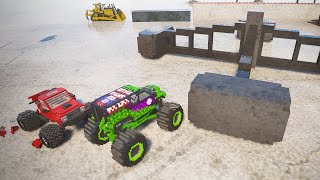 Large Spinner vs Monster Trucks | Teardown