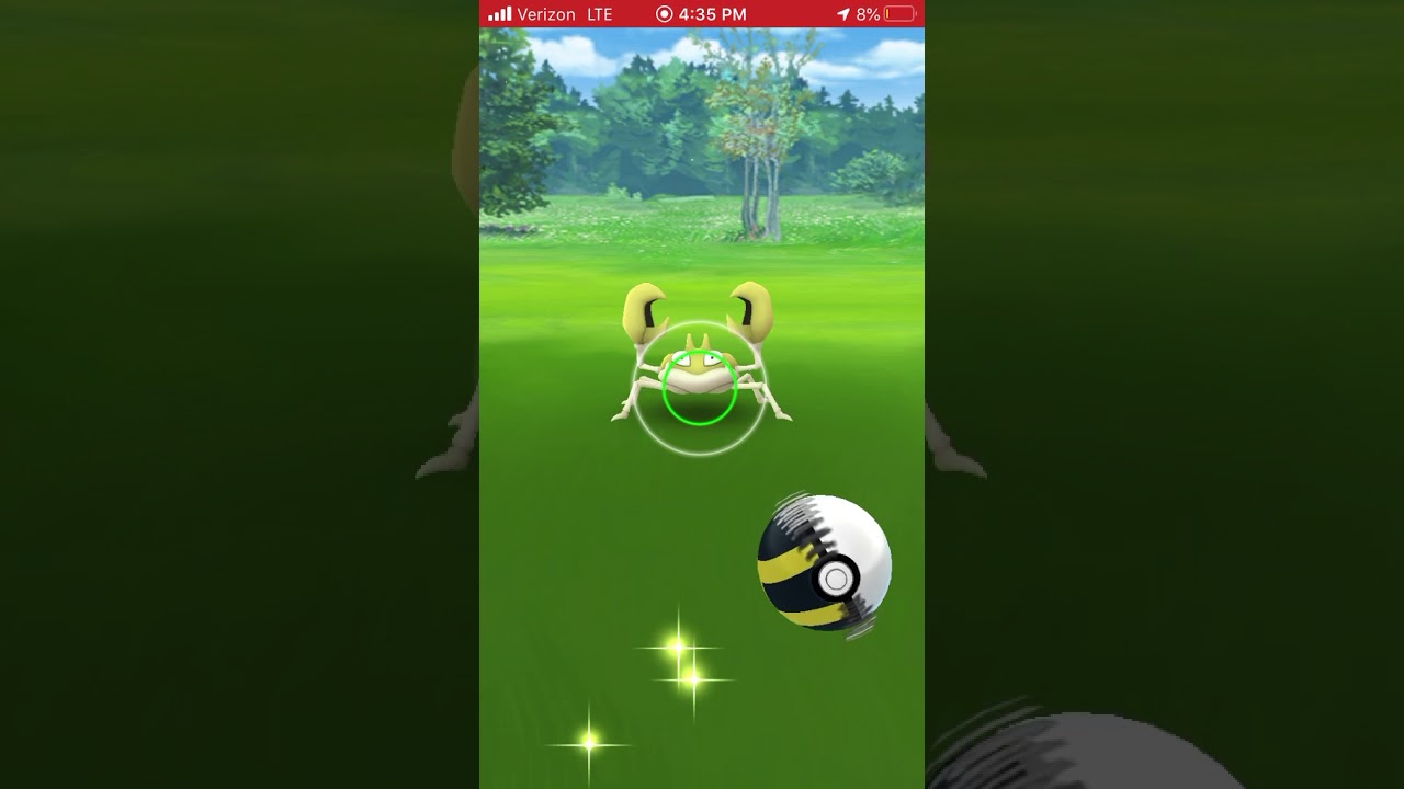 Catching a shiny krabby in Pokémon go!