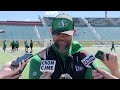 Day 3 of training camp and first full pads workout for Riders | Full Scrum