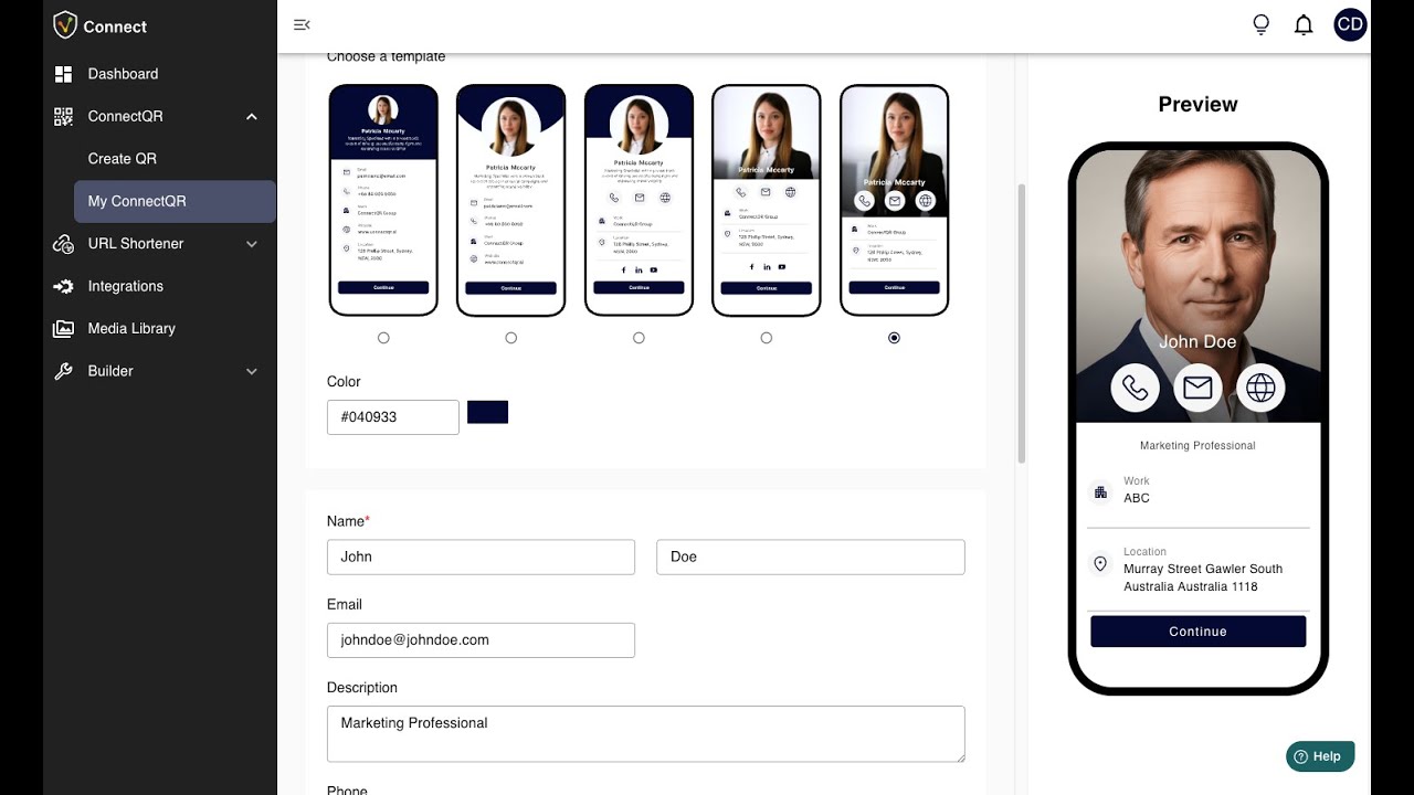 How to Create a Digital Business Card with ConnectQR | Step-by-Step Guide
