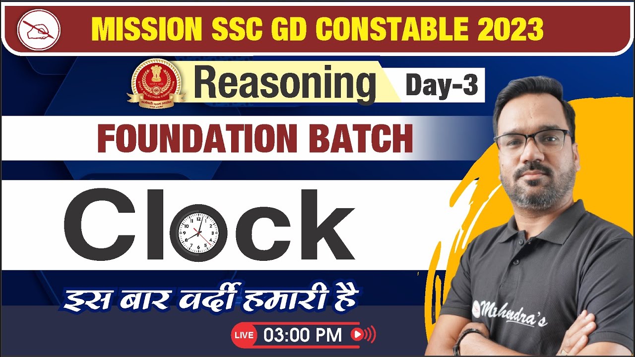 Complete Clock for SSC GD Constable 2023 | Clock Reasoning for SSC GD ...