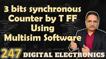 3 bits synchronous Counter using T Flip Flop in Multisim